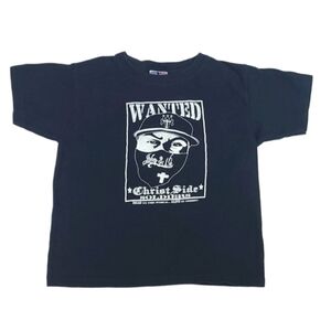 Kids Size 6 Black Tee Tshirt Wanted Christ Side Soldiers Christian Bible Verse